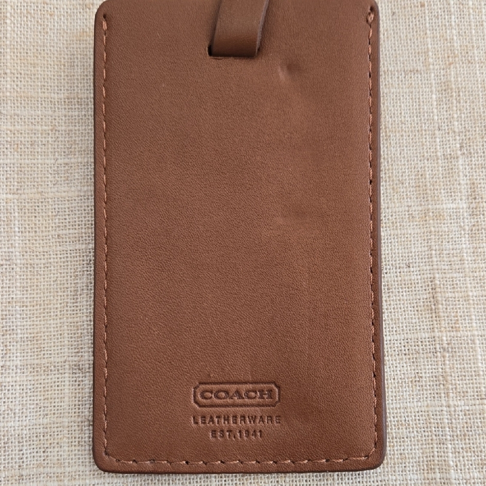 Vintage Authentic Coach Luggage Tag in Tan Leather - Picture 2 of 12